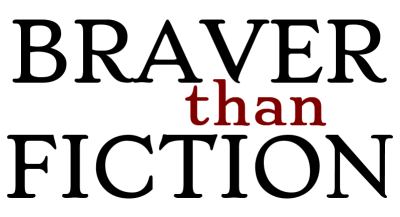 Graphic. Braver than Fiction logo.